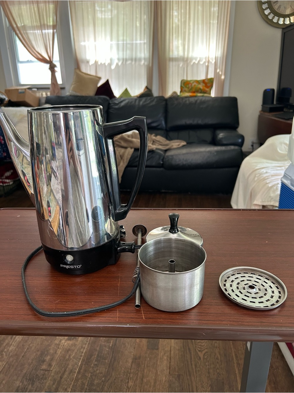 Vintage Presto Stainless Steel Coffee Percolator, 12 cup capacity, #028-1105